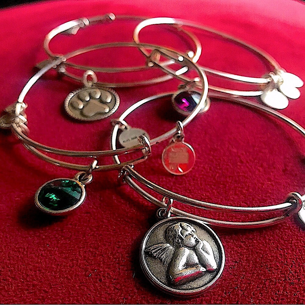 💖Lot of 4 Alex and Ani Silver Bangles